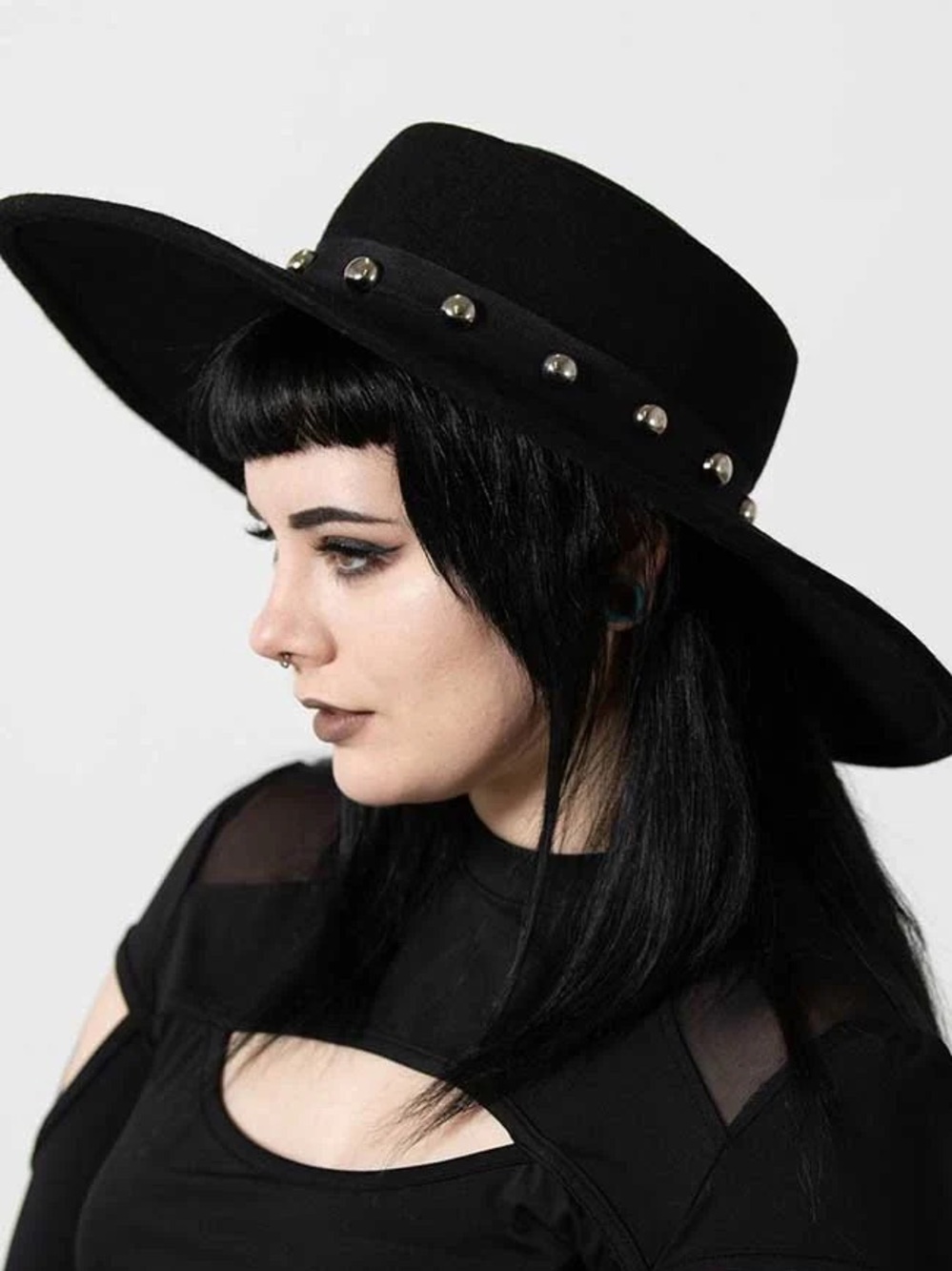 killstar witchy boho studded wide brim hat